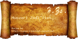 Huszerl Zsüliet névjegykártya